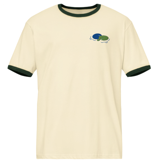 Lily Pad Embroidered Ringer Tee
