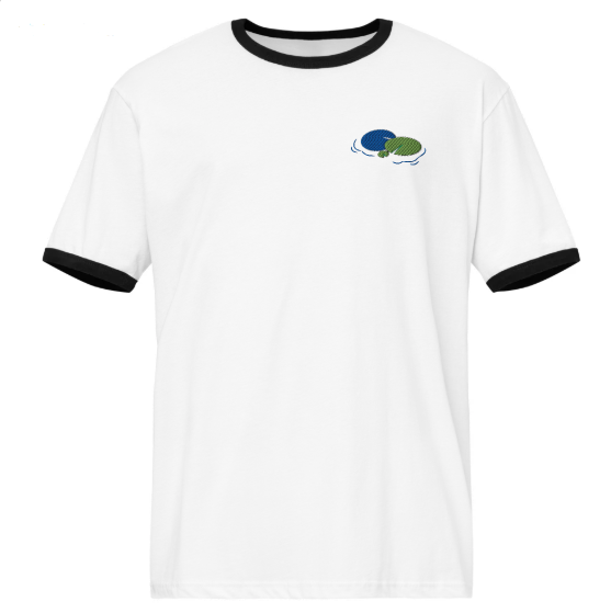 Lily Pad Embroidered Ringer Tee