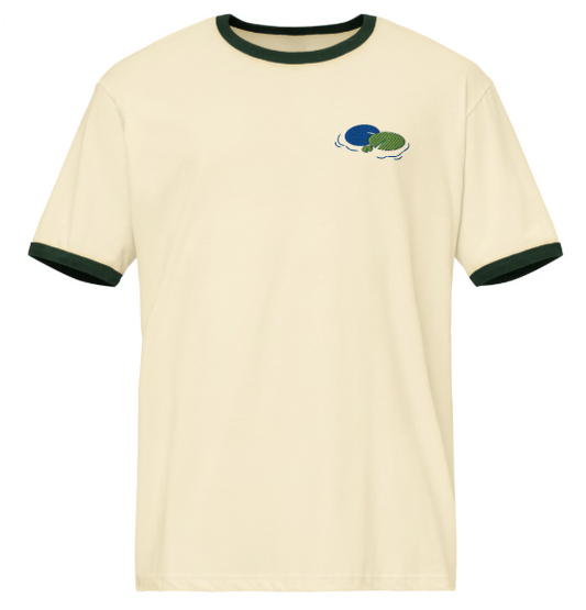 Lily Pad Embroidered Ringer Tee