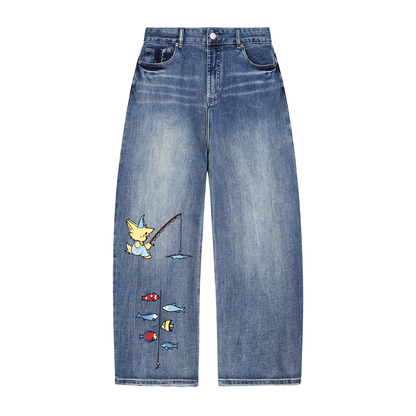 Jeans,Pants,Cute,Fish,Unisex,Denim,Stylish